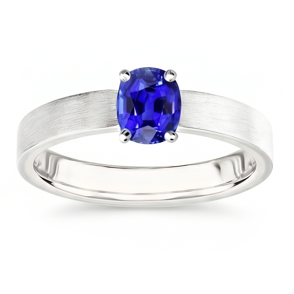Natural Sapphire Ring 1.50ct - White Gold 14K