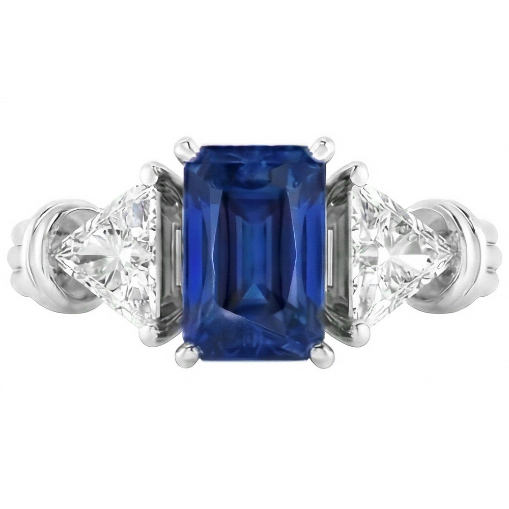 Natural Sapphire Ring 1.50ct - White Gold 14K