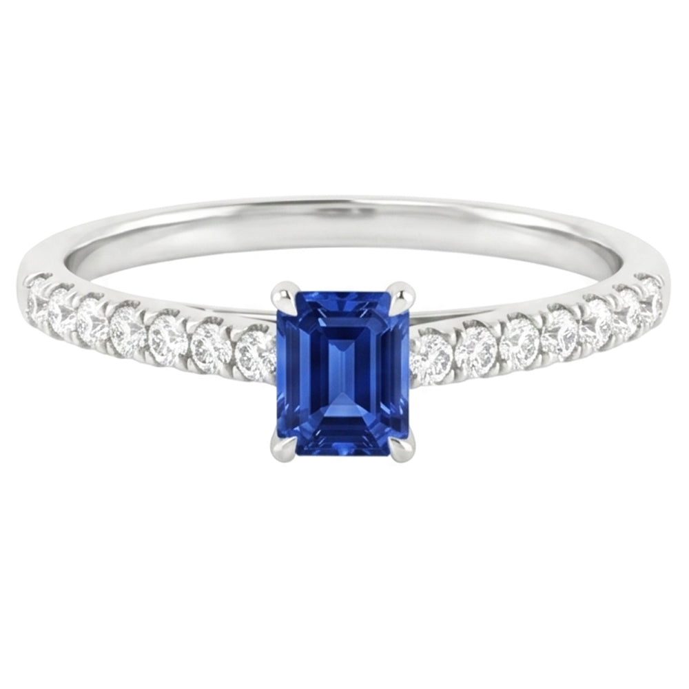 Natural Sapphire Ring 1.50ct - White Gold 14K