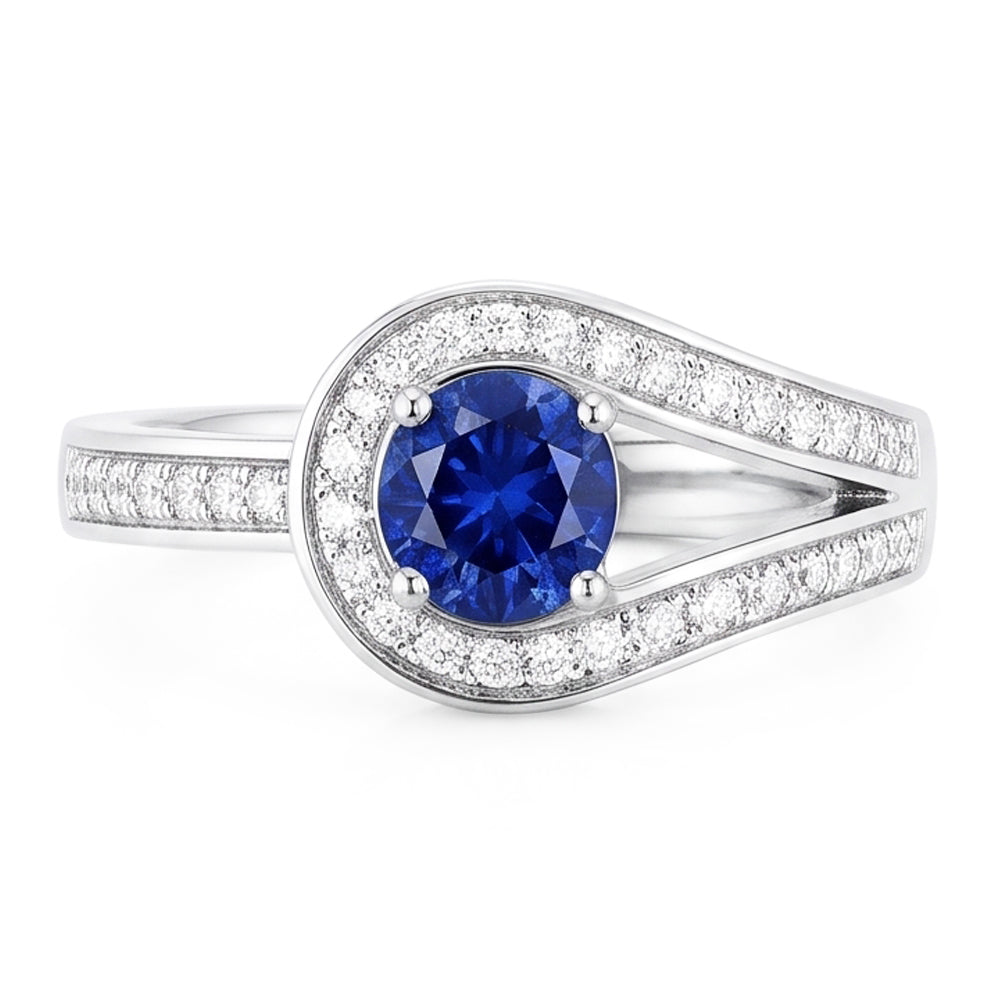 Natural Sapphire Ring 1.50ct - White Gold 14K