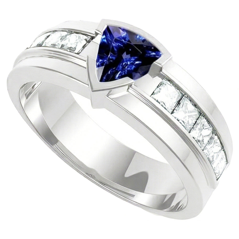 Natural Sapphire Ring 1.50ct - White Gold 14K