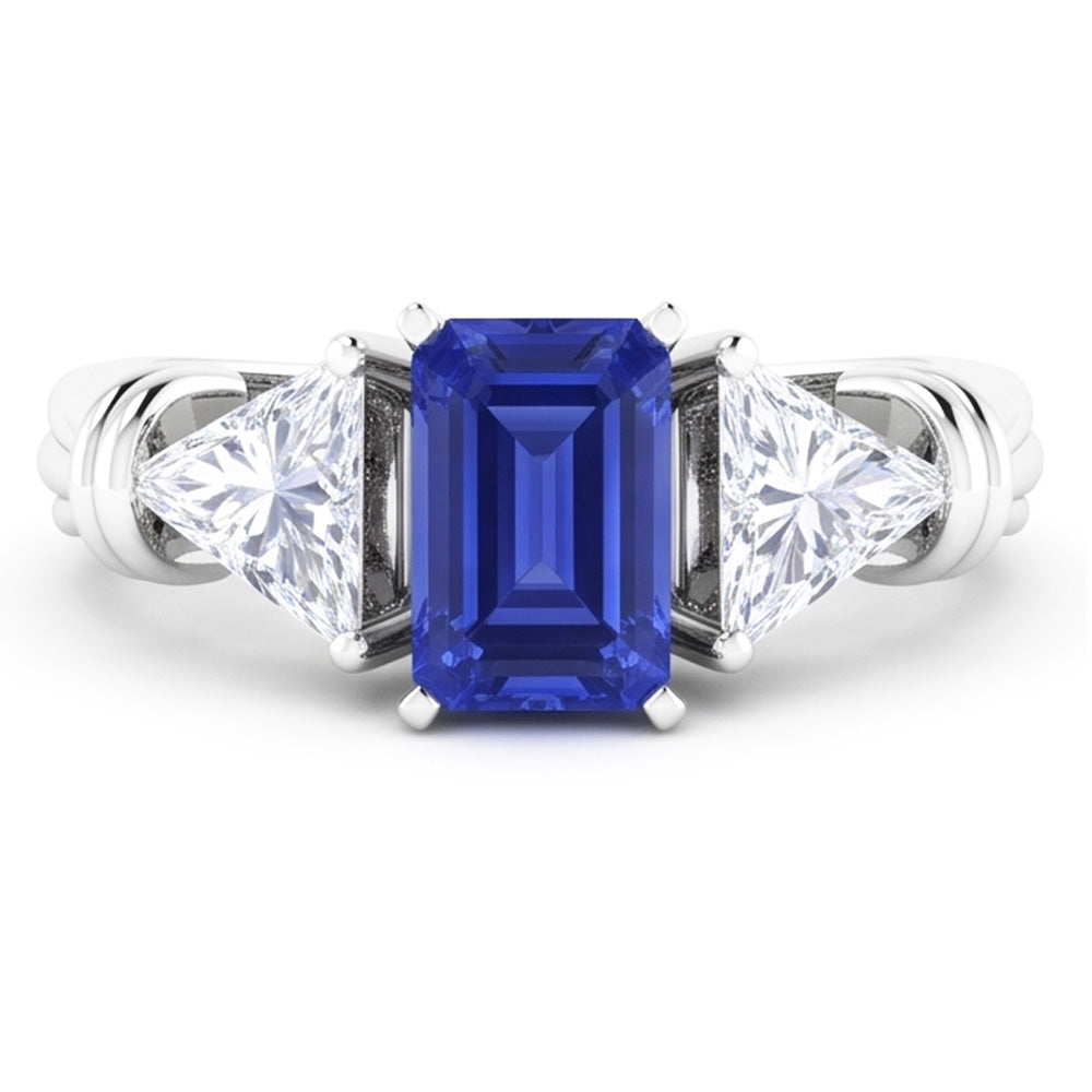 Natural Sapphire Ring 1.50ct - White Gold 14K