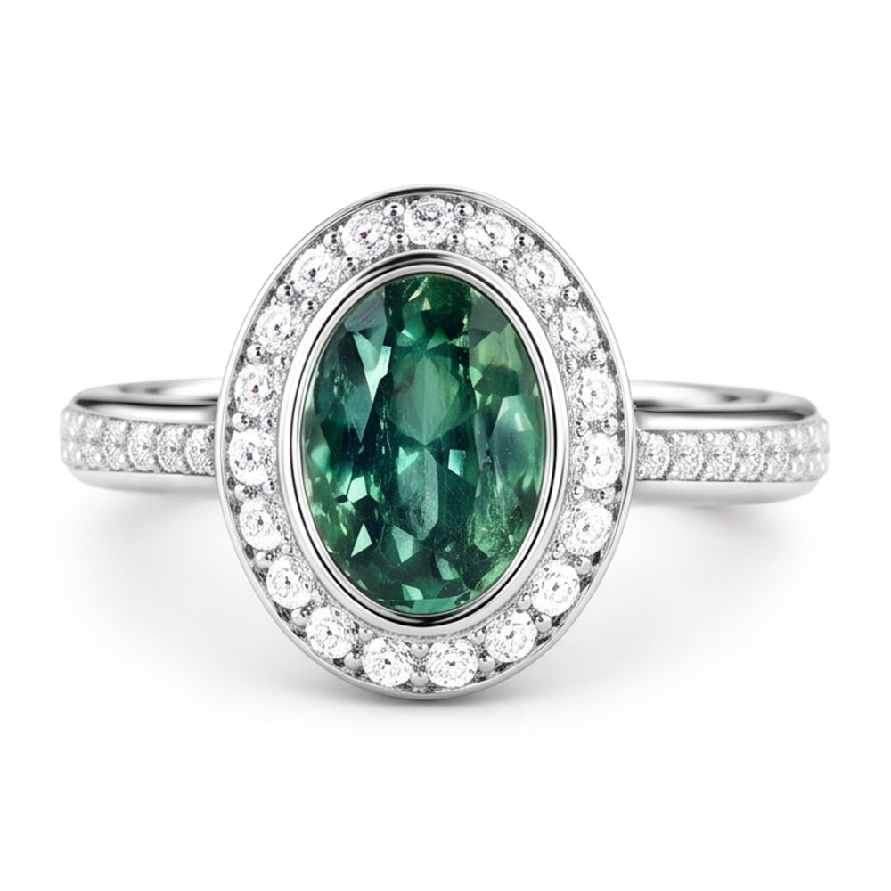 Natural Sapphire Ring 1.50ct - White Gold 14K
