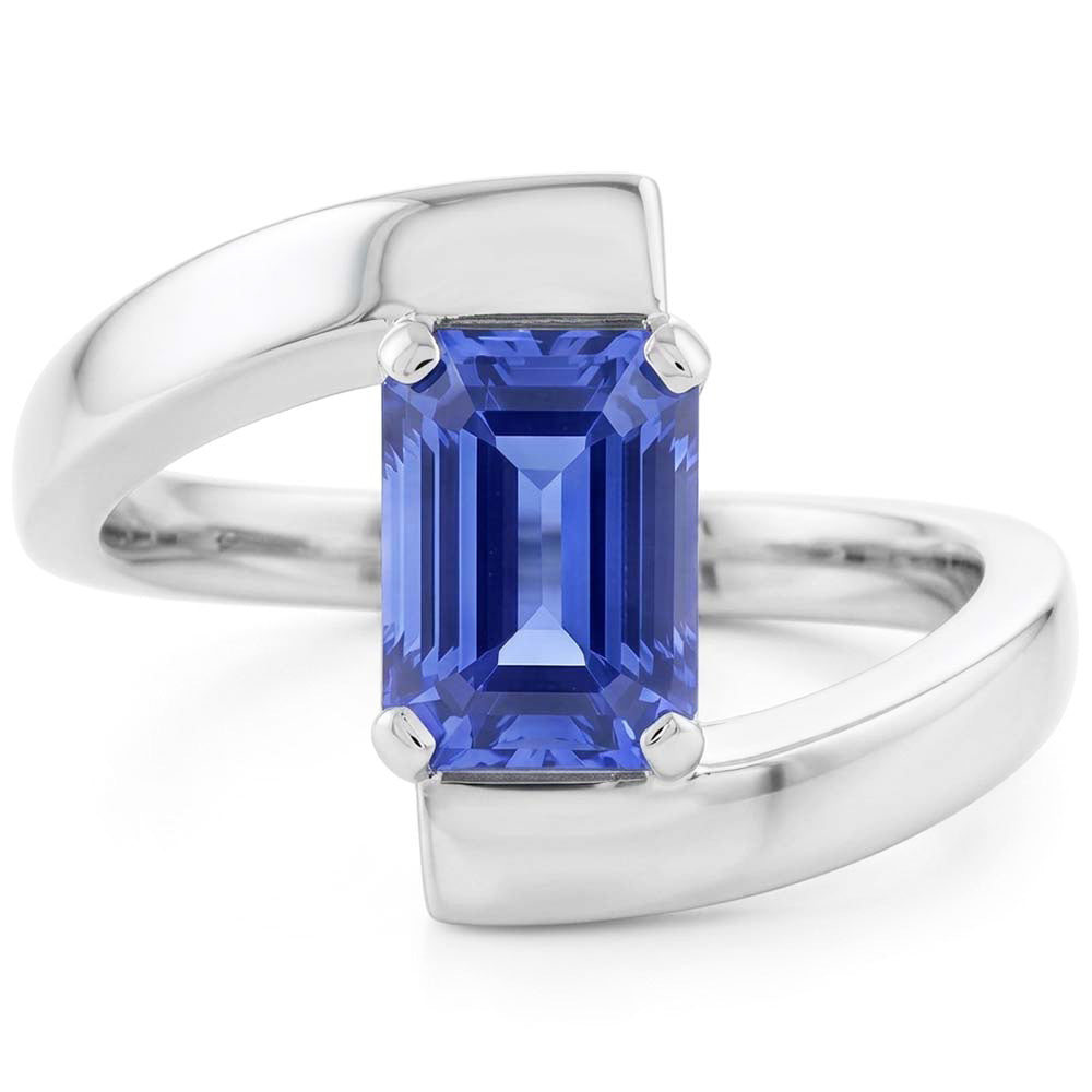 Natural Sapphire Ring 1.50ct - White Gold 14K