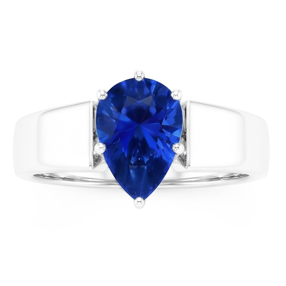 Natural Sapphire Ring 1.50ct - White Gold 14K