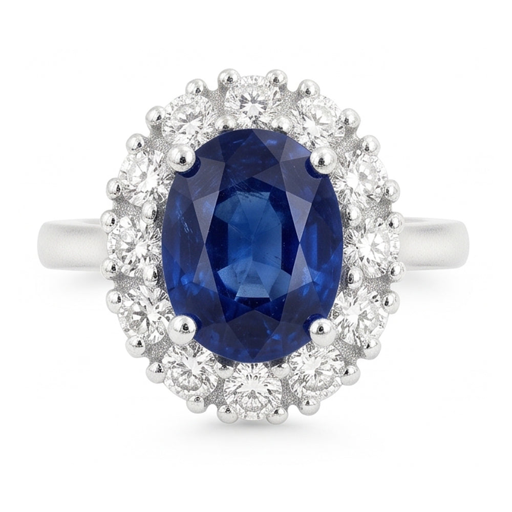 Natural Sapphire Ring 1.50ct - White Gold 14K