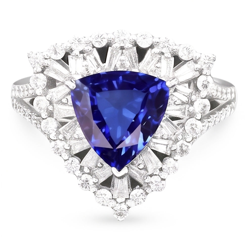 Natural Sapphire Ring 1.50ct - White Gold 14K