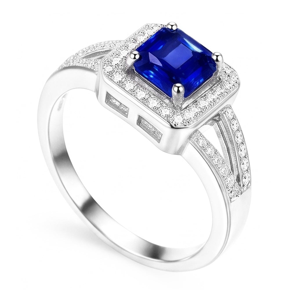 Natural Sapphire Ring 1.50ct - White Gold 14K