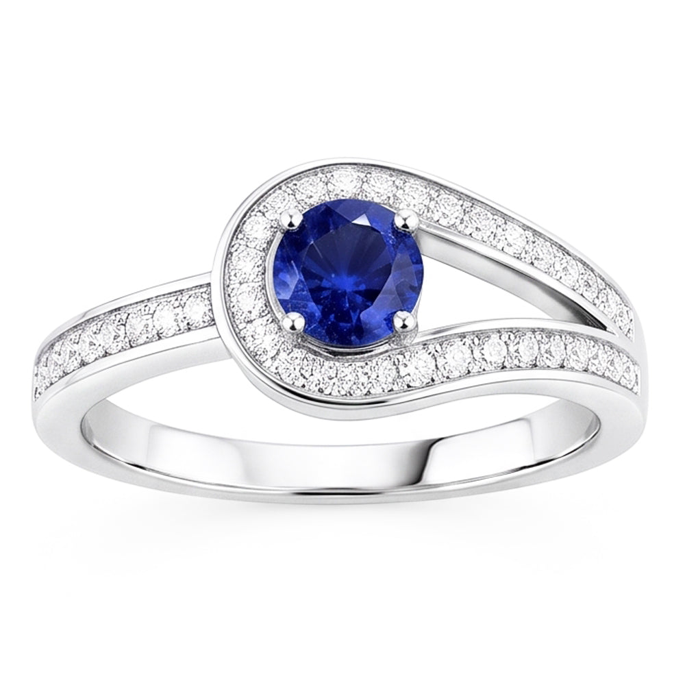 Natural Sapphire Ring 1.50ct - White Gold 14K
