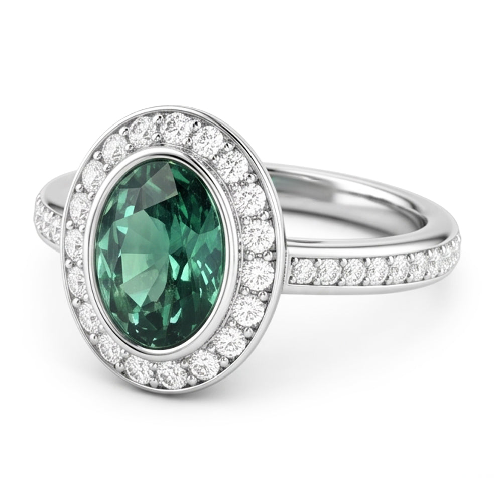 Natural Sapphire Ring 1.50ct - White Gold 14K