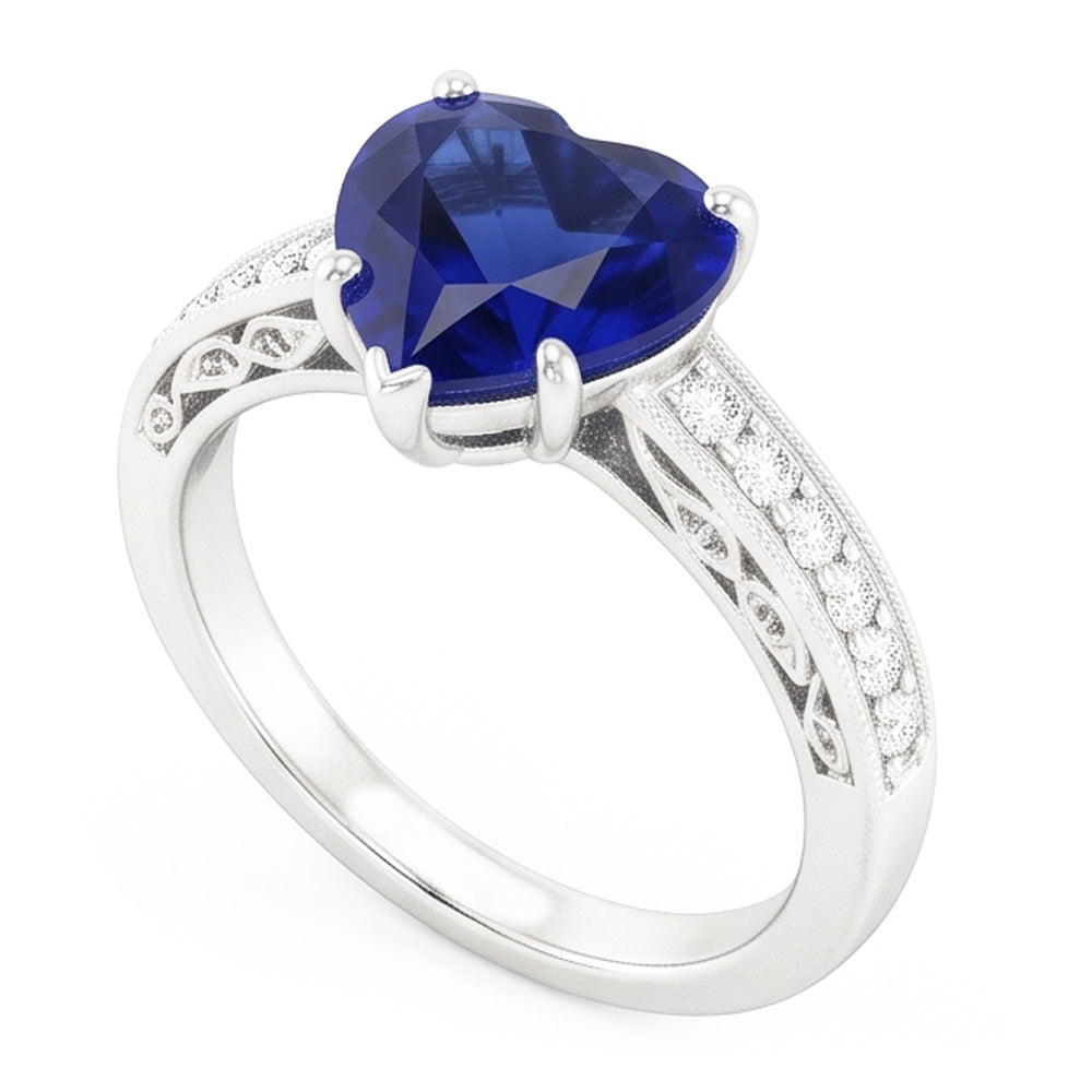 Natural Sapphire Ring 1.50ct - White Gold 14K