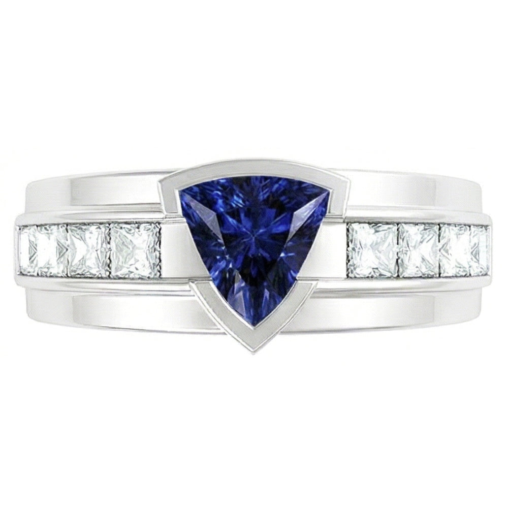 Natural Sapphire Ring 1.50ct - White Gold 14K