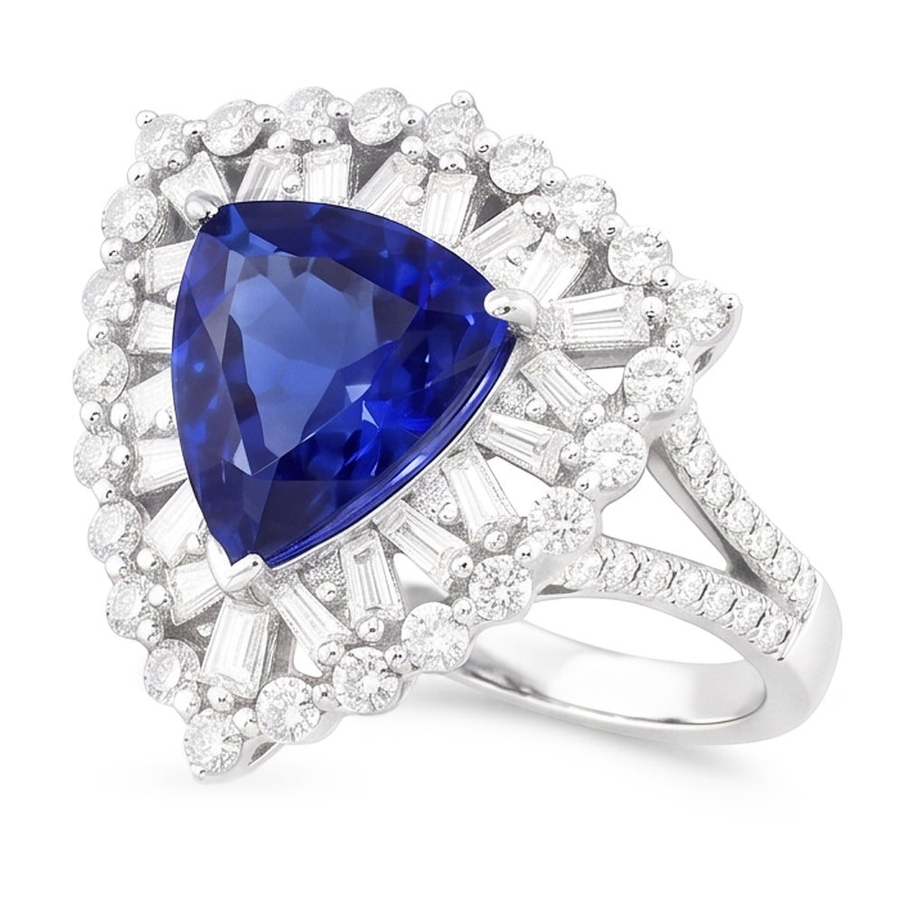 Natural Sapphire Ring 1.50ct - White Gold 14K