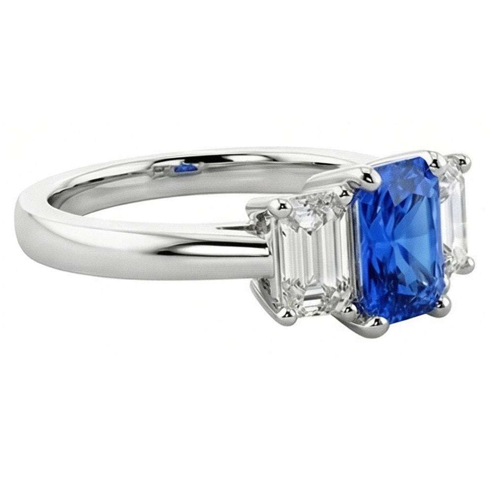 Natural Sapphire Ring 1.50ct - White Gold 14K