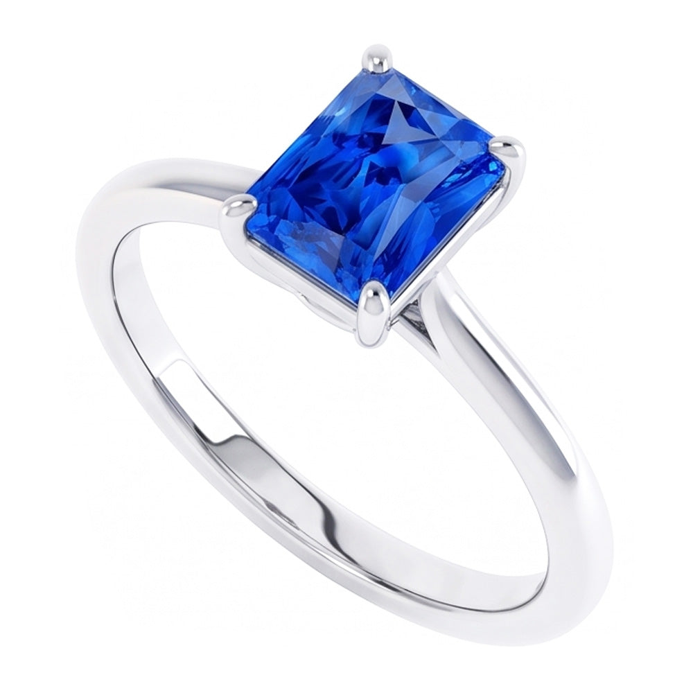Natural Sapphire Ring 1.50ct - White Gold 14K