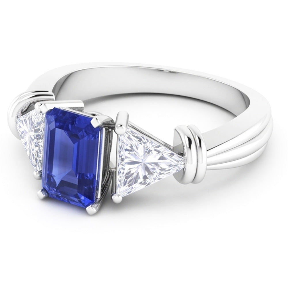 Natural Sapphire Ring 1.50ct - White Gold 14K