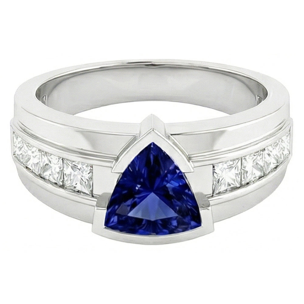 Natural Sapphire Ring 1.50ct - White Gold 14K