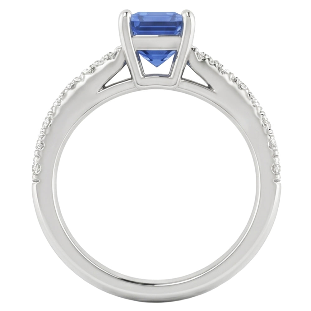 Natural Sapphire Ring 1.50ct - White Gold 14K