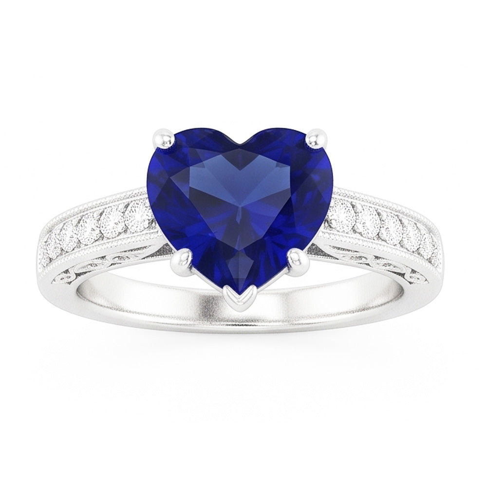 Natural Sapphire Ring 1.50ct - White Gold 14K