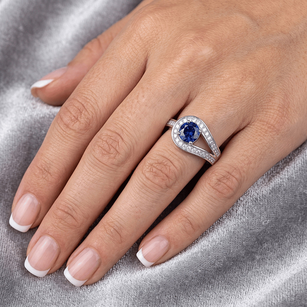 Natural Sapphire Ring 1.50ct - White Gold 14K