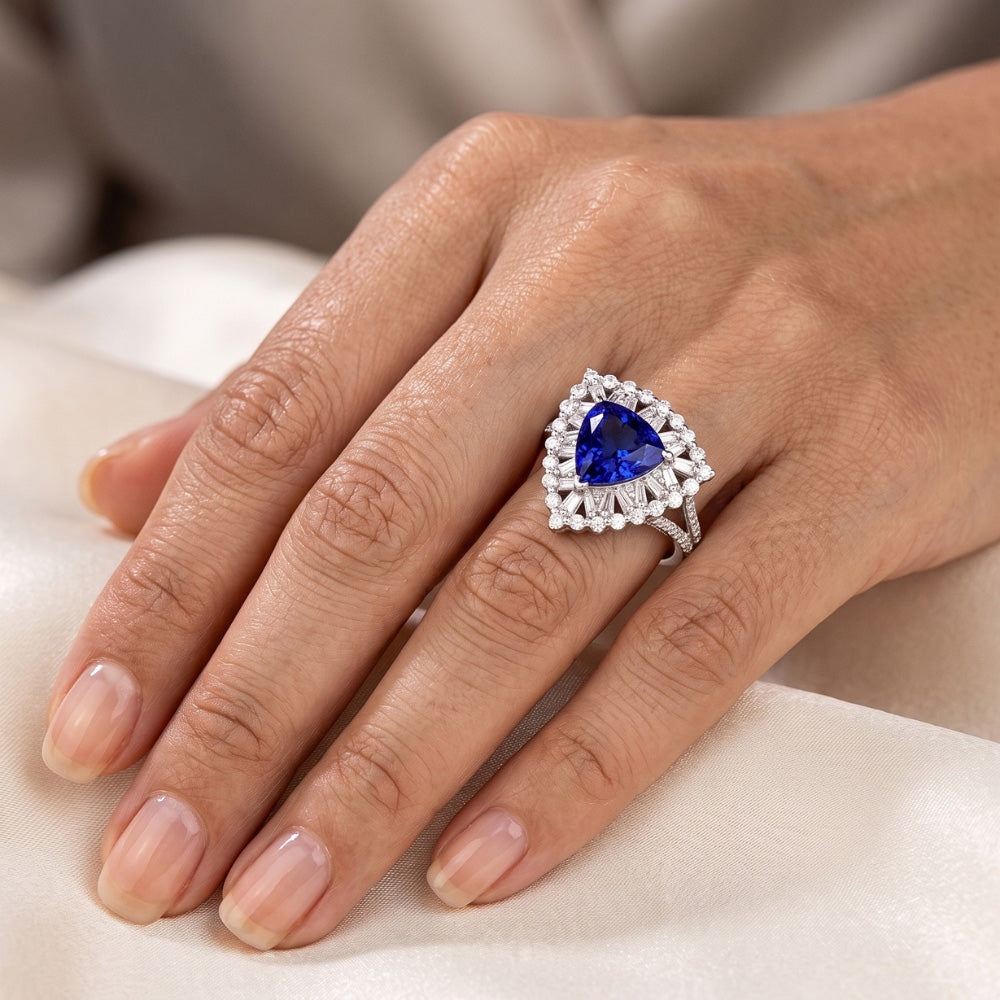 Natural Sapphire Ring 1.50ct - White Gold 14K