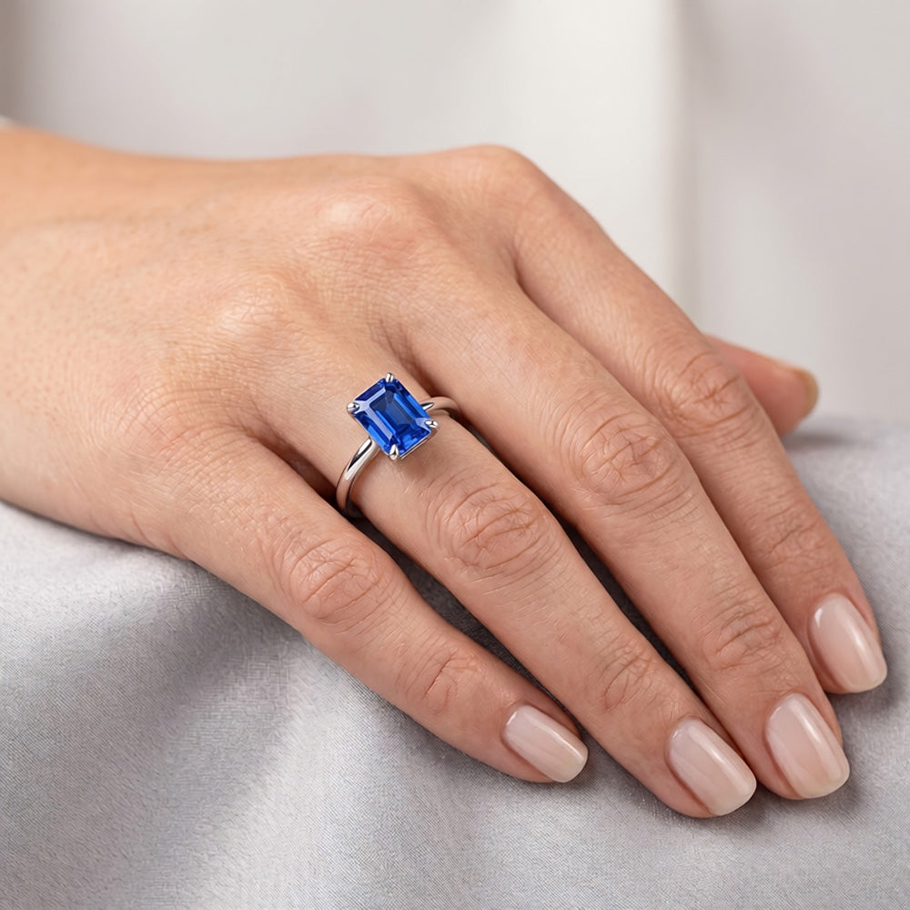 Natural Sapphire Ring 1.50ct - White Gold 14K