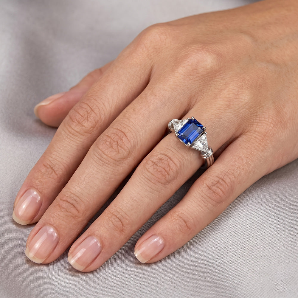 Natural Sapphire Ring 1.50ct - White Gold 14K