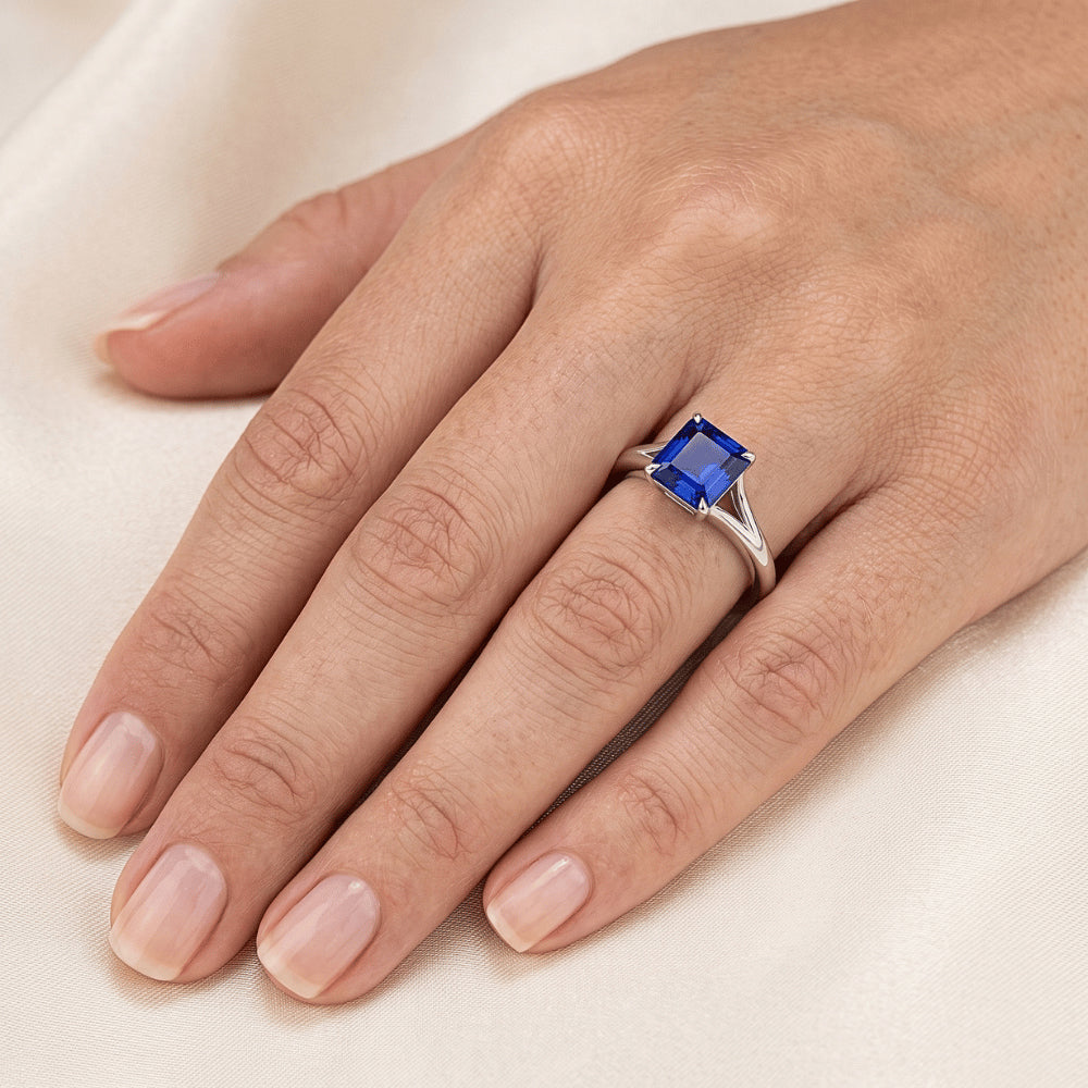 Natural Sapphire Ring 1.50ct - White Gold 14K