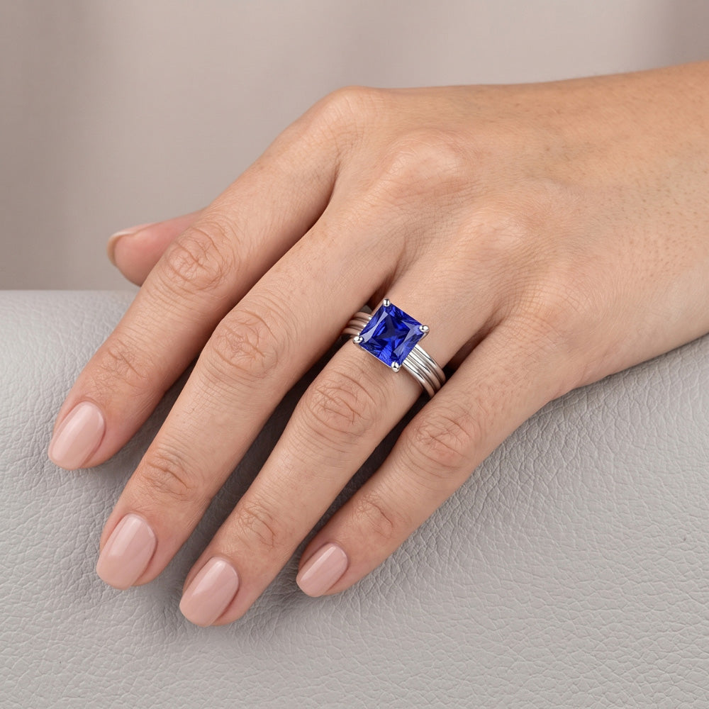 Natural Sapphire Ring 1.50ct - White Gold 14K