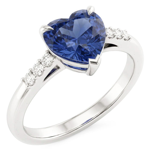 Natural Sapphire Ring 1.75ct - White Gold 14K