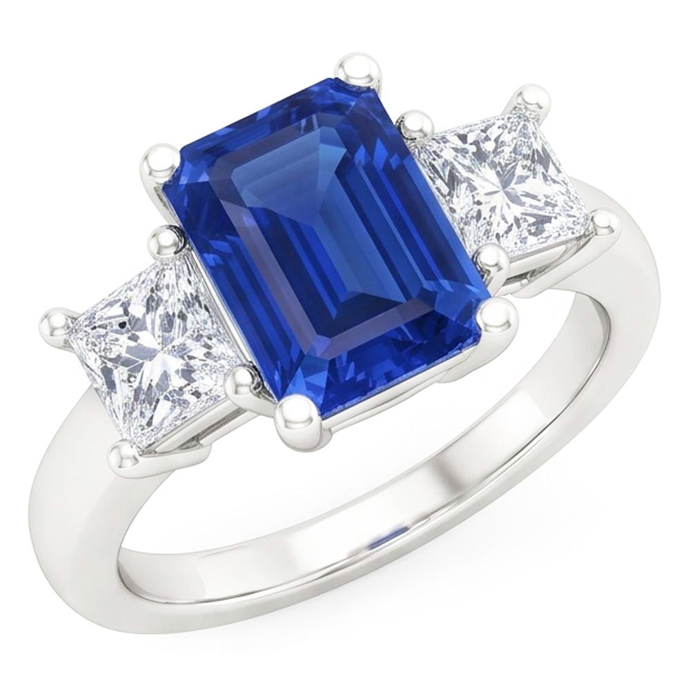 Natural Sapphire Ring 1.75ct - White Gold 14K