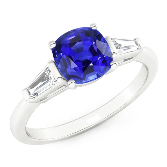 Natural Sapphire Ring 1.75ct - White Gold 14K