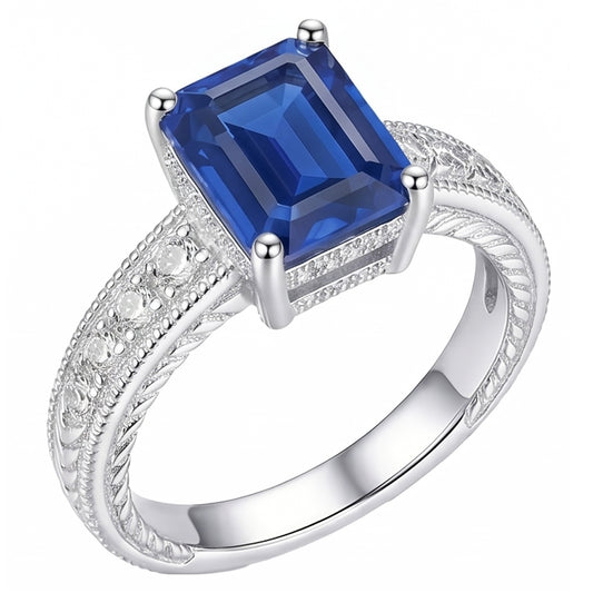 Natural Sapphire Ring 1.75ct - White Gold 14K