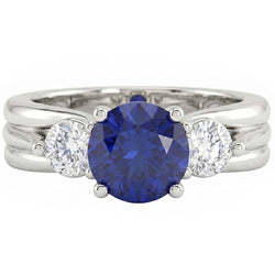Natural Sapphire Ring 1.75ct - White Gold 14K