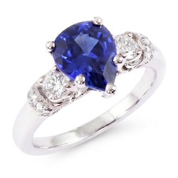 Natural Sapphire Ring 1.75ct - White Gold 14K