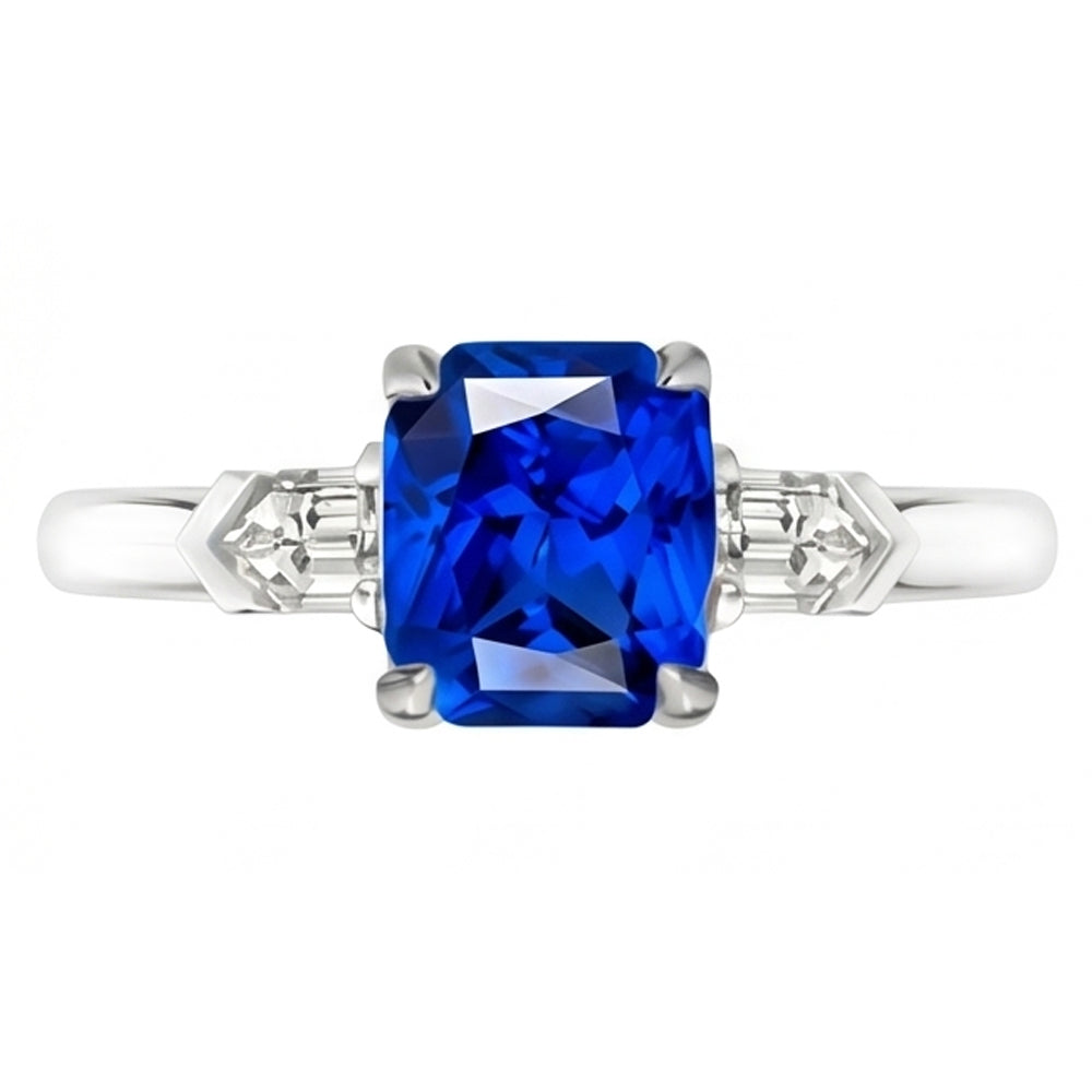 Natural Sapphire Ring 1.75ct - White Gold 14K