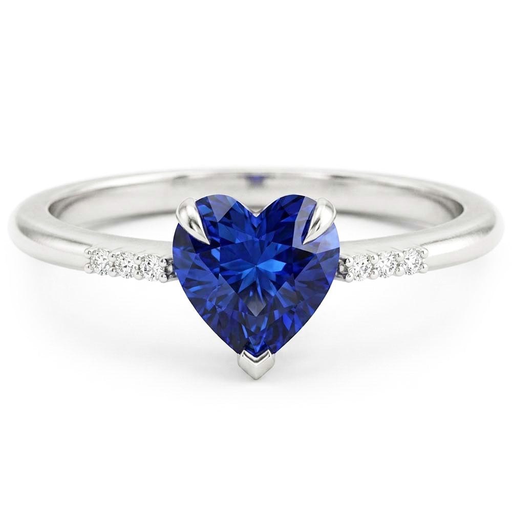 Natural Sapphire Ring 1.75ct - White Gold 14K