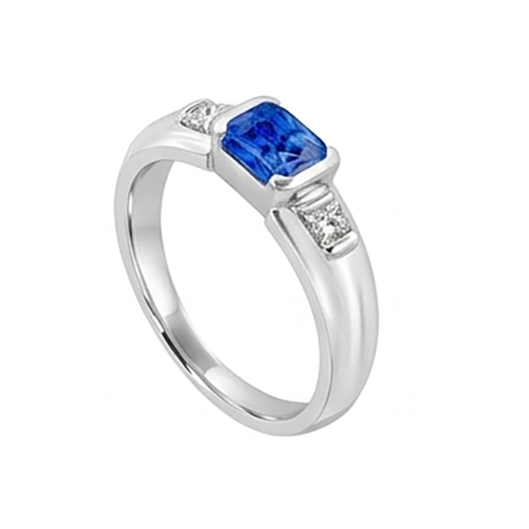 Natural Sapphire Ring 1.75ct - White Gold 14K