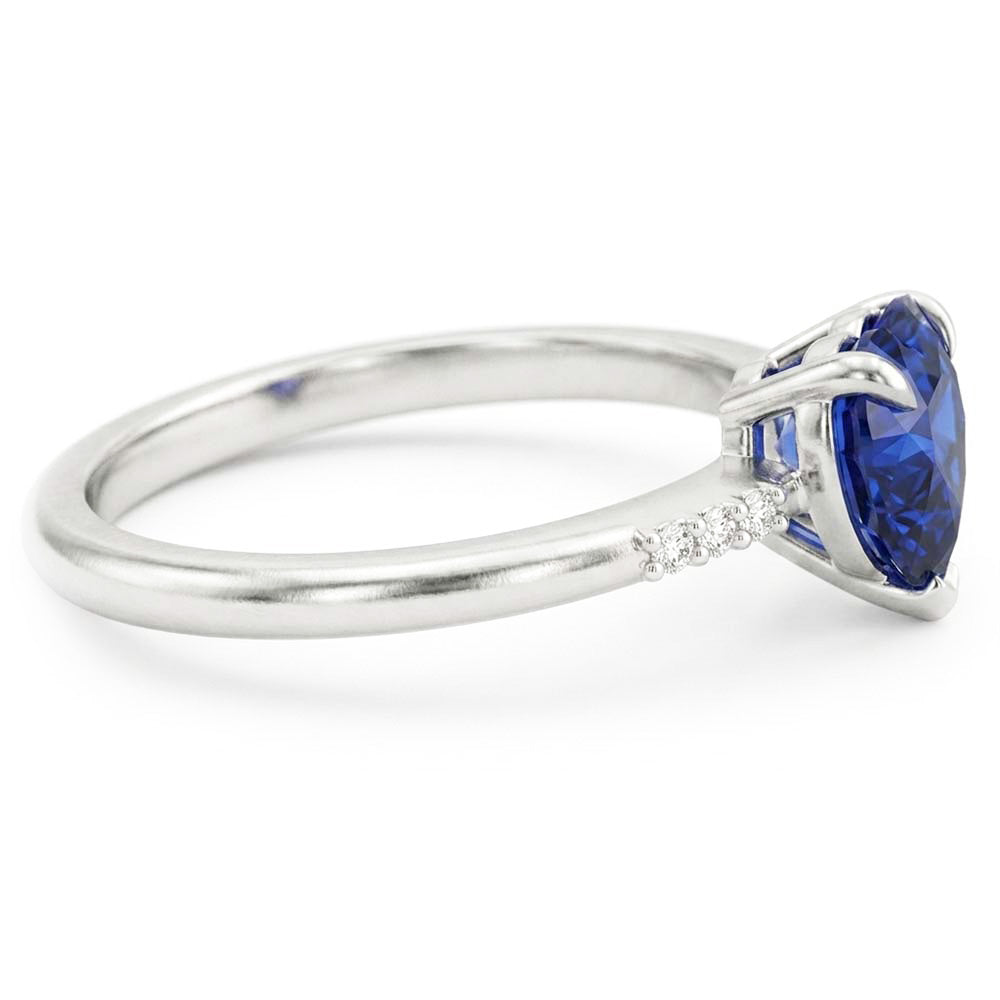 Natural Sapphire Ring 1.75ct - White Gold 14K