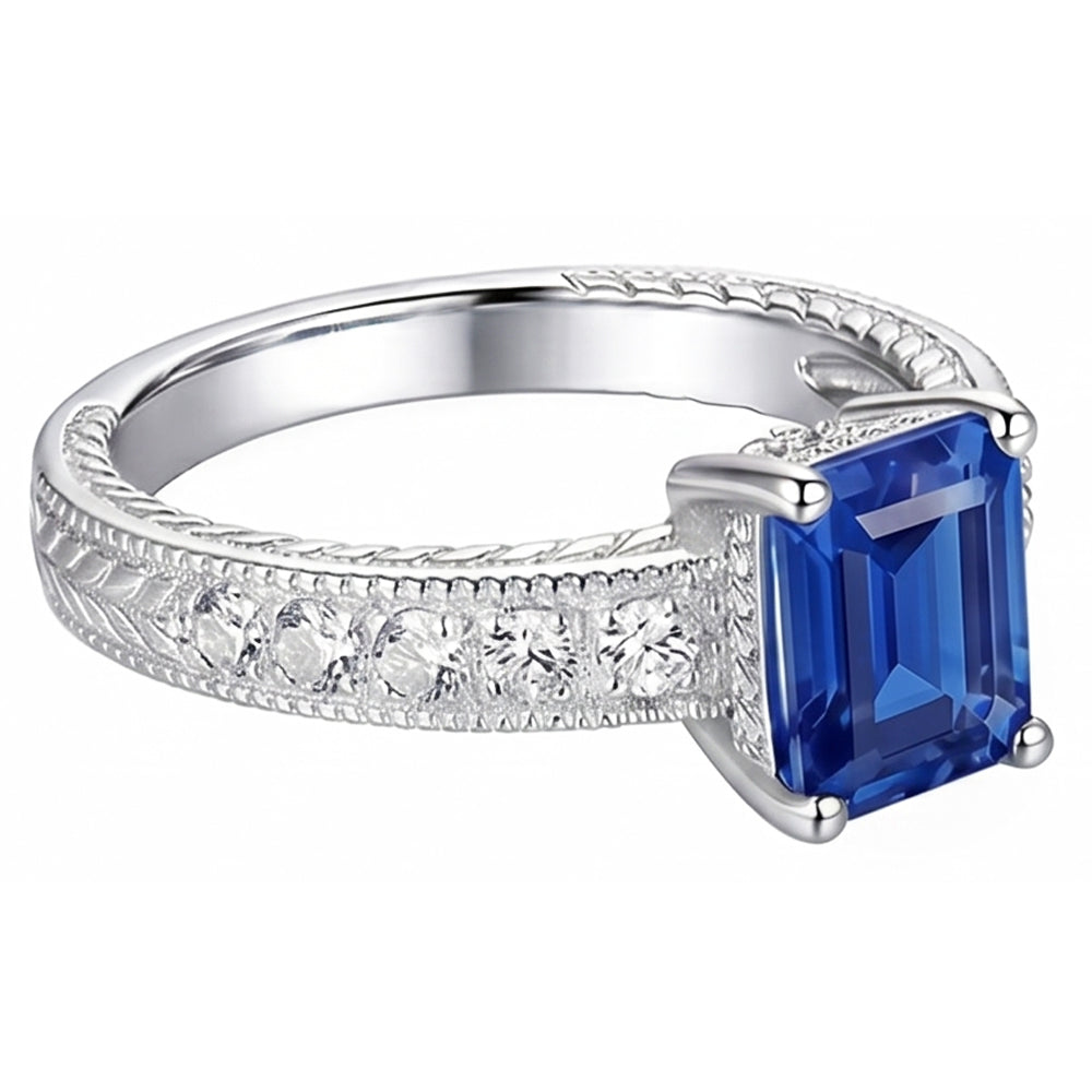 Natural Sapphire Ring 1.75ct - White Gold 14K