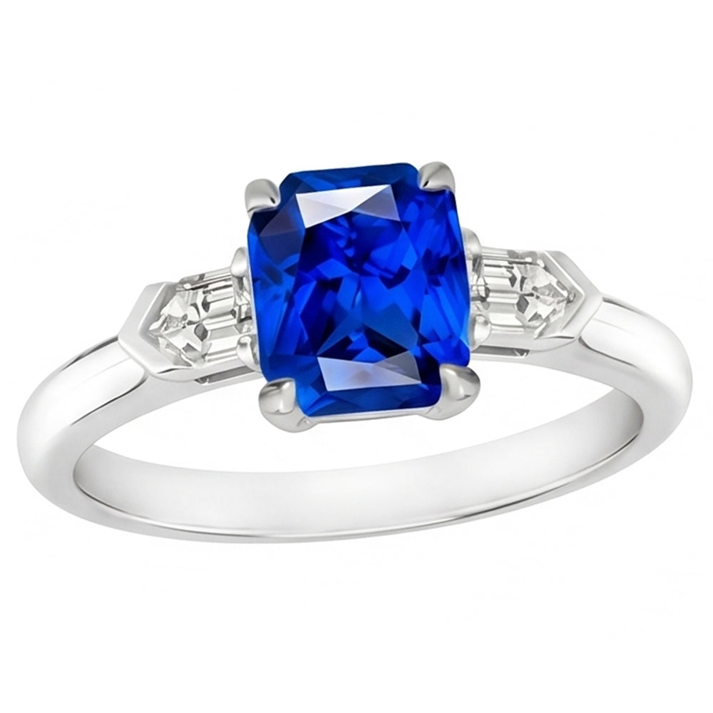 Natural Sapphire Ring 1.75ct - White Gold 14K