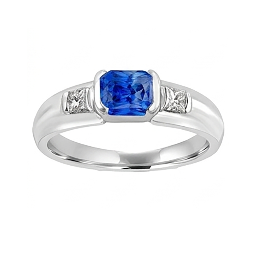Natural Sapphire Ring 1.75ct - White Gold 14K