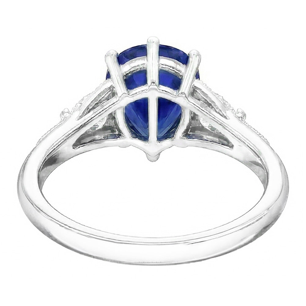 Natural Sapphire Ring 1.75ct - White Gold 14K