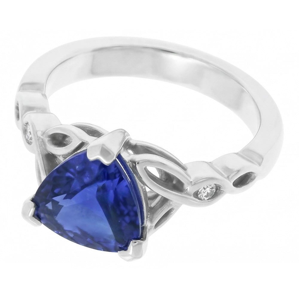 Natural Sapphire Ring 1.75ct - White Gold 14K