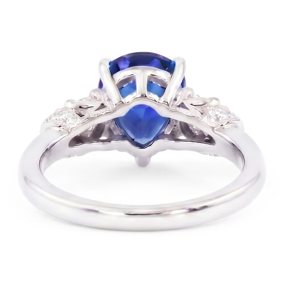 Natural Sapphire Ring 1.75ct - White Gold 14K