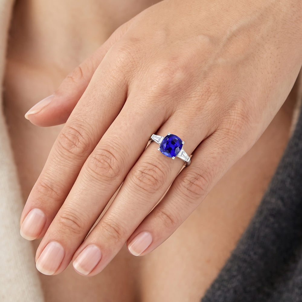 Natural Sapphire Ring 1.75ct - White Gold 14K