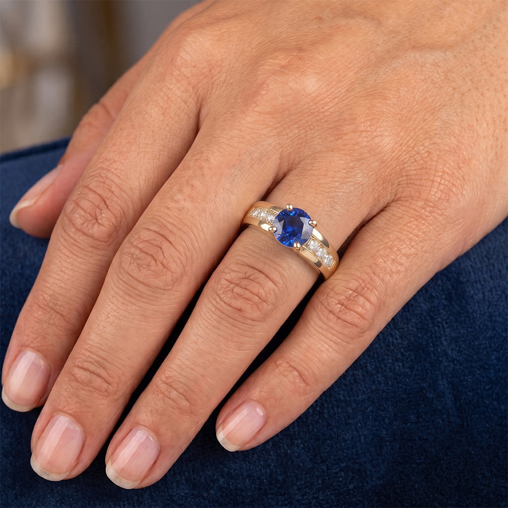Natural Sapphire Ring 1.75ct - Yellow Gold 14K