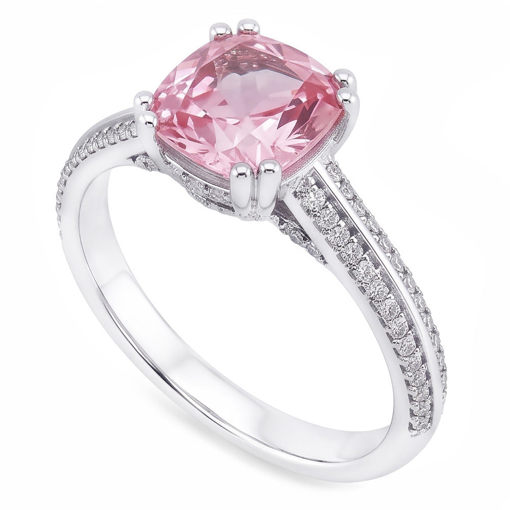 Natural Sapphire Ring 1.76ct - White Gold 14K