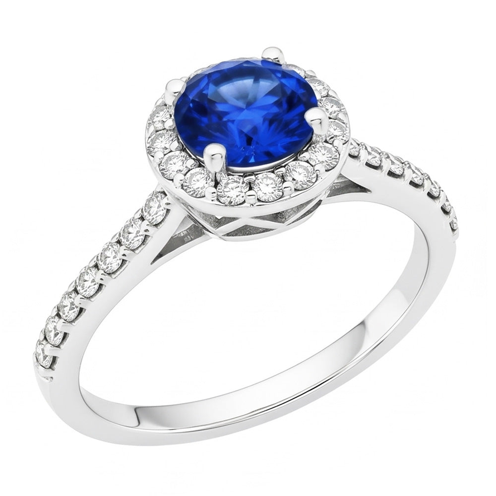 Natural Sapphire Ring 1.80ct - White Gold 14K