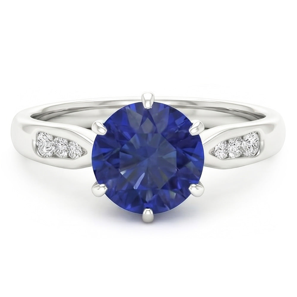 Natural Sapphire Ring 1.80ct - White Gold 14K
